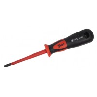 КВТ Диэлектрическая отвертка с изоляцией СЛИМ PH2x100, 78584 KVT