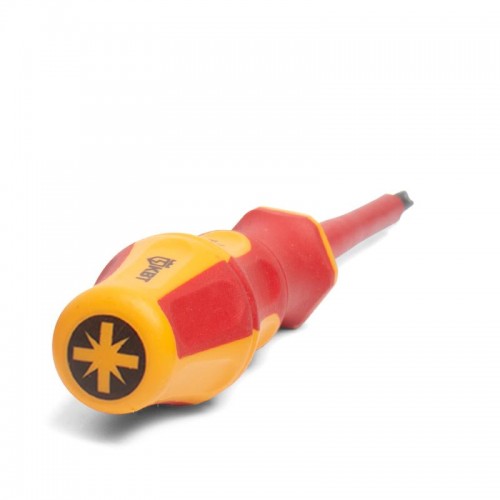 КВТ Диэлектрическая отвертка Pozidriv PZ1*100 с изоляцией, СЛИМ 78613 KVT