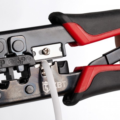 КВТ Кримпер с 2 встроенными модулями RJ-45, RJ-12, RJ-11 84626 KVT