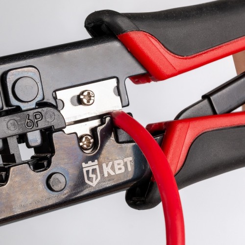 КВТ Кримпер с 2 встроенными модулями RJ-45, RJ-12, RJ-11 84626 KVT