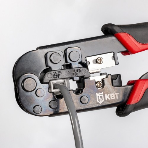 КВТ Кримпер с 2 встроенными модулями RJ-45, RJ-12, RJ-11 84626 KVT